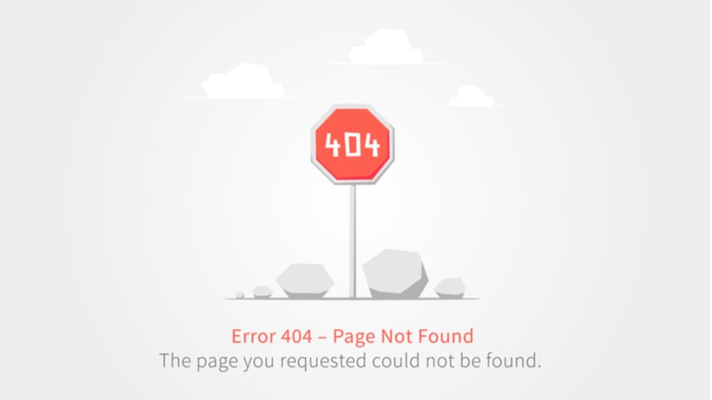 404と書かれた看板のイラスト